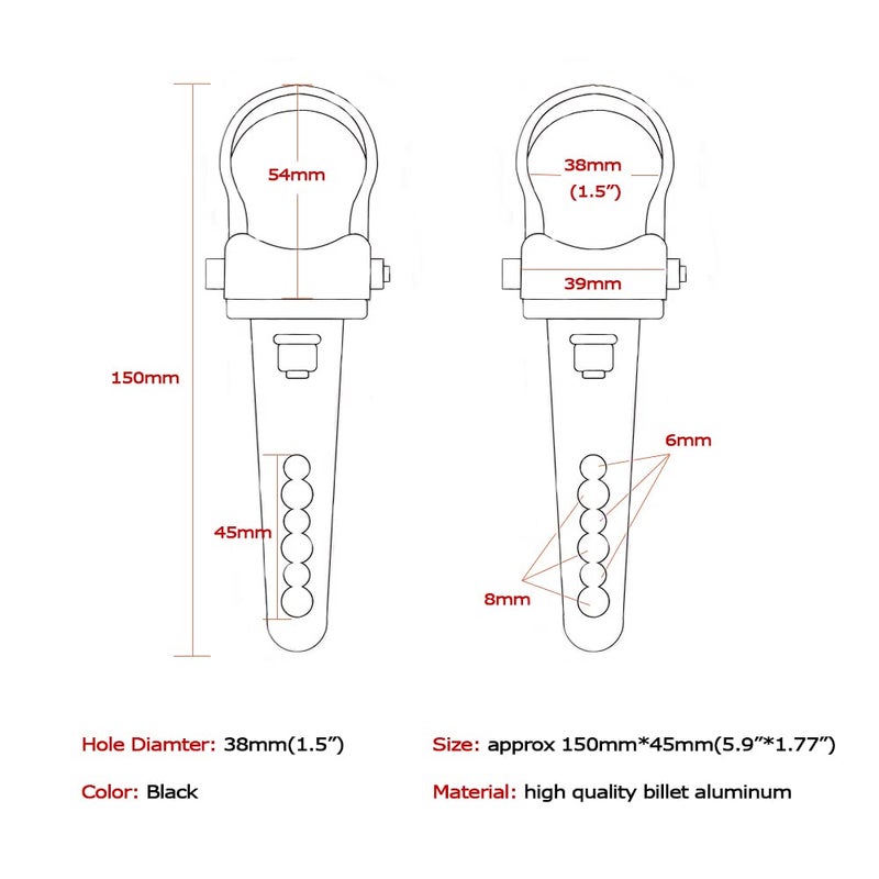 MOTLTECH Tube Clamps Mounting Brackets for LED Light Bar Work Lights Fog Lights Off Road Lights Fit 1.5", 2pcs - Image 2